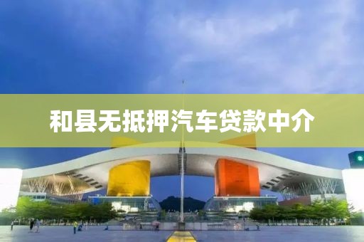 和县无抵押汽车贷款中介