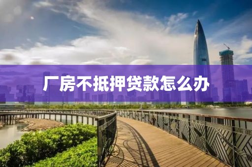厂房不抵押贷款怎么办