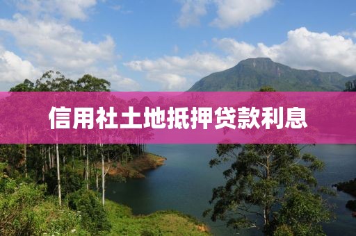 信用社土地抵押贷款利息