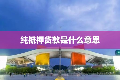 纯抵押贷款是什么意思
