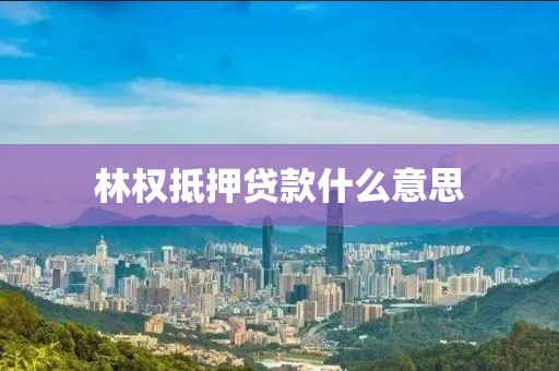 林权抵押贷款什么意思