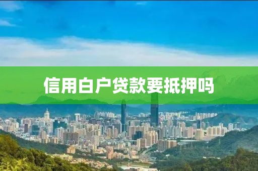 信用白户贷款要抵押吗