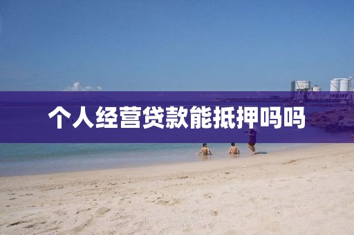 个人经营贷款能抵押吗吗