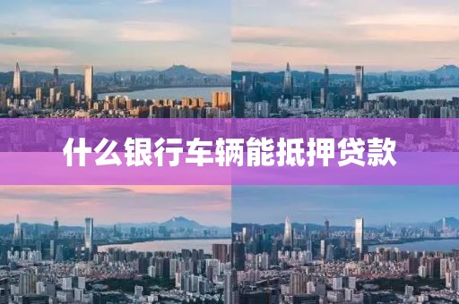 什么银行车辆能抵押贷款
