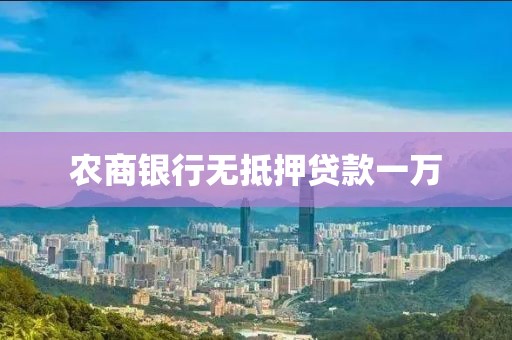 农商银行无抵押贷款一万