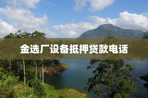 金选厂设备抵押贷款电话