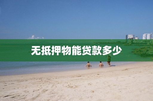 无抵押物能贷款多少