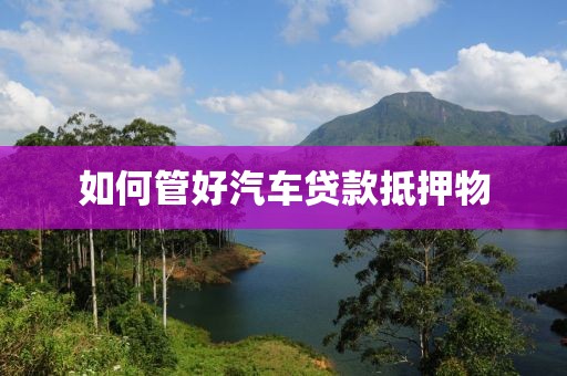 如何管好汽车贷款抵押物