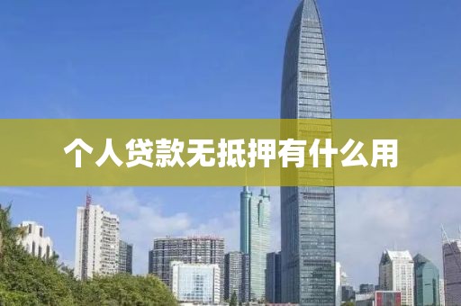 个人贷款无抵押有什么用