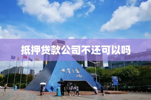 抵押贷款公司不还可以吗