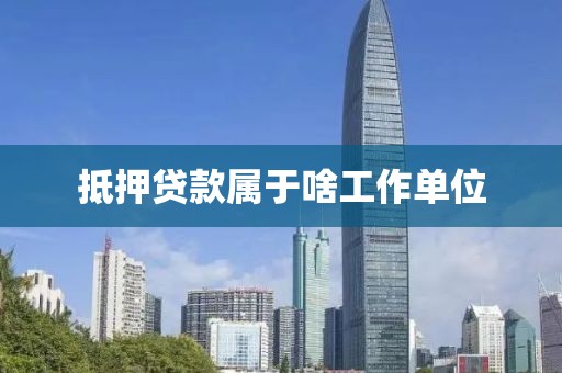 抵押贷款属于啥工作单位