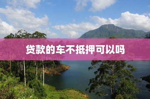 贷款的车不抵押可以吗