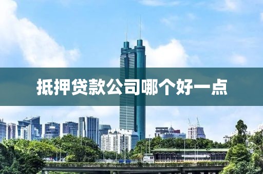 抵押贷款公司哪个好一点