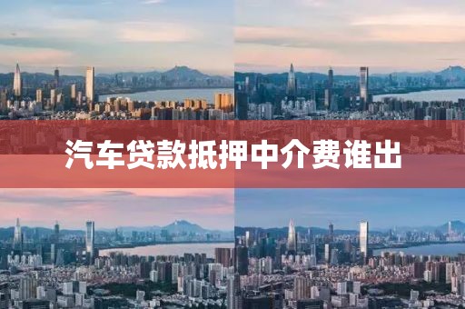 汽车贷款抵押中介费谁出