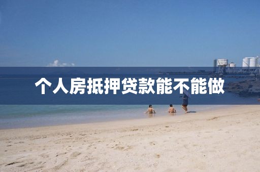 个人房抵押贷款能不能做