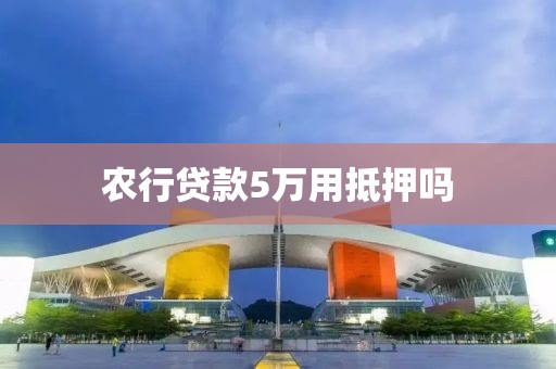 农行贷款5万用抵押吗
