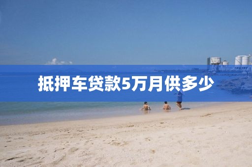 抵押车贷款5万月供多少