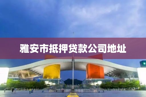 雅安市抵押贷款公司地址
