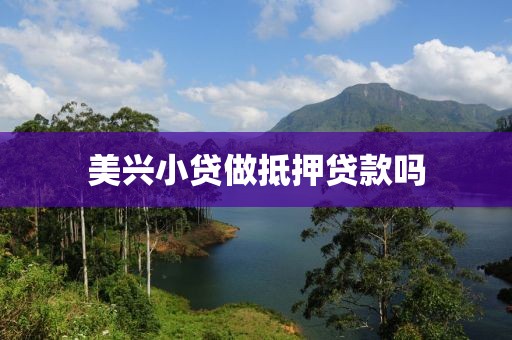 美兴小贷做抵押贷款吗
