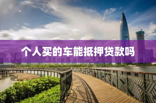 个人买的车能抵押贷款吗