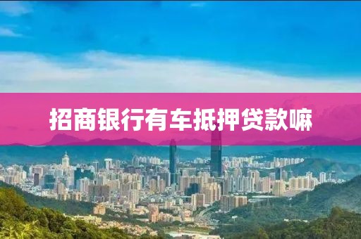 招商银行有车抵押贷款嘛