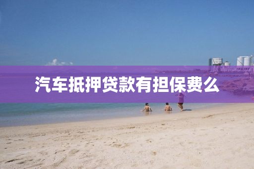 汽车抵押贷款有担保费么
