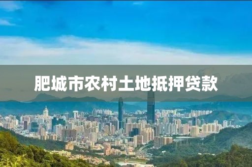 肥城市农村土地抵押贷款