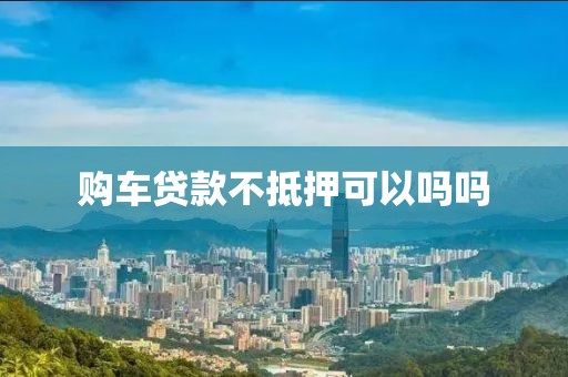 购车贷款不抵押可以吗吗
