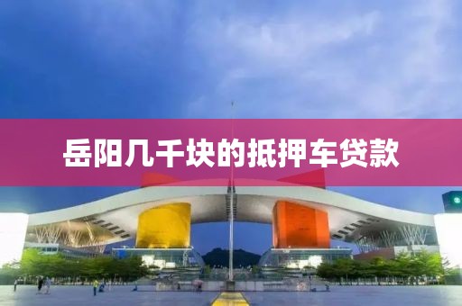 岳阳几千块的抵押车贷款