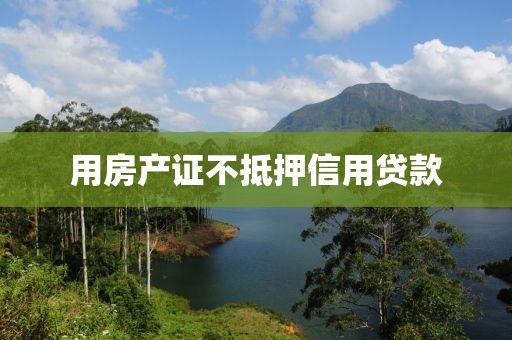用房产证不抵押信用贷款