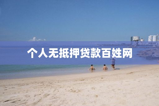个人无抵押贷款百姓网