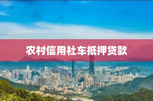 农村信用社车抵押贷款