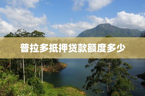 普拉多抵押贷款额度多少