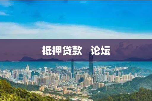 抵押贷款   论坛