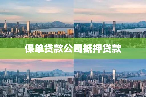 保单贷款公司抵押贷款