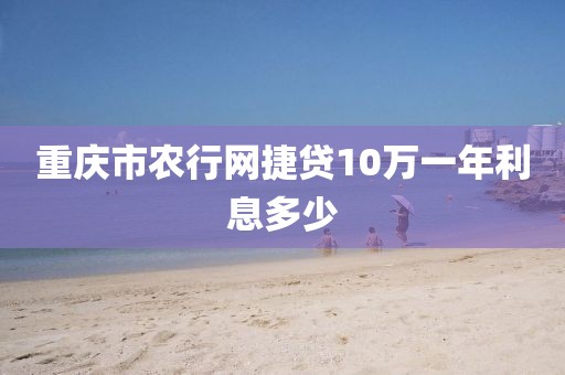 重庆市农行网捷贷10万一年利息多少