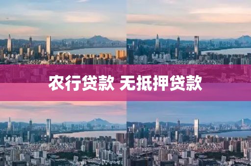 农行贷款 无抵押贷款