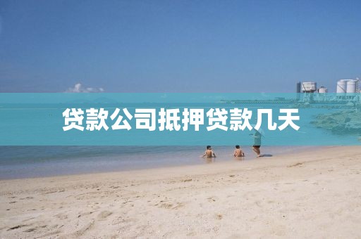 贷款公司抵押贷款几天