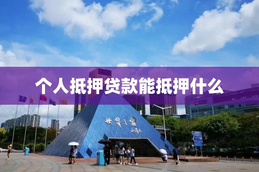 个人抵押贷款能抵押什么