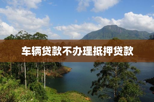 车辆贷款不办理抵押贷款