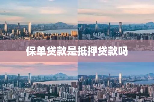 保单贷款是抵押贷款吗