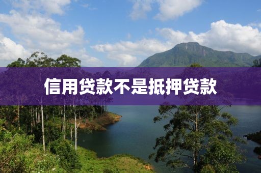 信用贷款不是抵押贷款