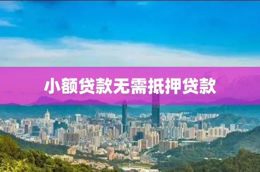 小额贷款无需抵押贷款