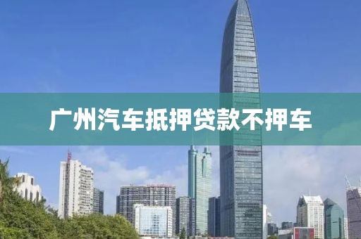 广州汽车抵押贷款不押车