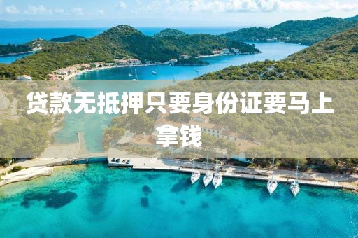 贷款无抵押只要身份证要马上拿钱