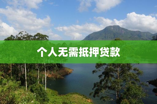 个人无需抵押贷款