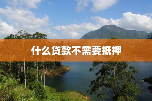 什么贷款不需要抵押