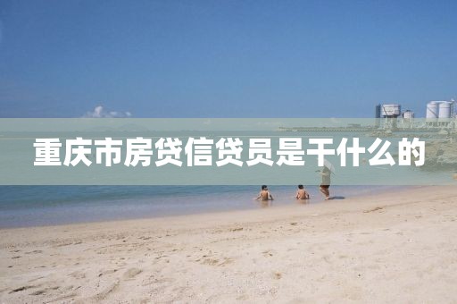 重庆市房贷信贷员是干什么的